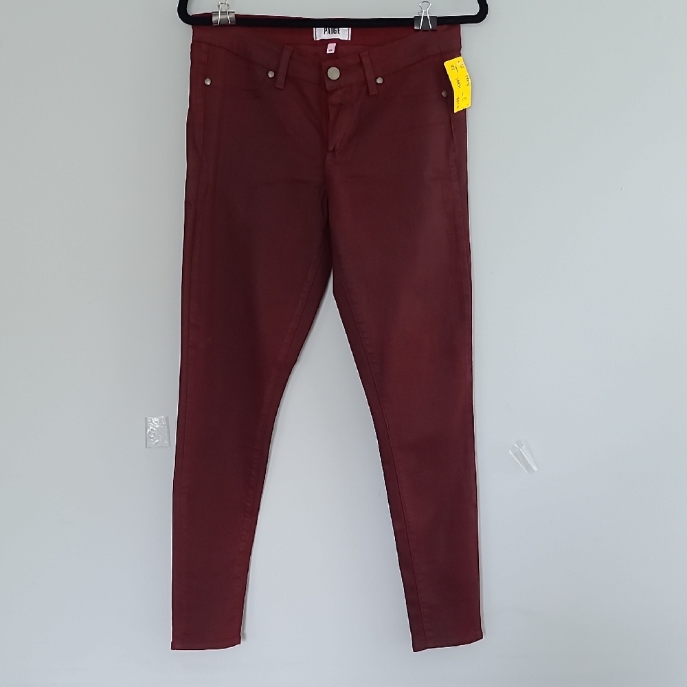 PAIGE Waxed Crimson Jeans